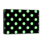 Polka Dots - Light Green on Black Deluxe Canvas 18  x 12  (Stretched)