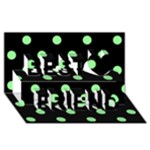 Polka Dots - Light Green on Black Best Friends 3D Greeting Card (8x4)
