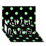 Polka Dots - Light Green on Black YOU ARE INVITED 3D Greeting Card (7x5)
