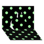 Polka Dots - Light Green on Black Apple 3D Greeting Card (7x5)