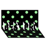 Polka Dots - Light Green on Black BEST BRO 3D Greeting Card (8x4)