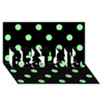 Polka Dots - Light Green on Black BEST SIS 3D Greeting Card (8x4)