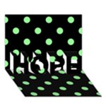 Polka Dots - Light Green on Black HOPE 3D Greeting Card (7x5)