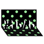 Polka Dots - Light Green on Black #1 DAD 3D Greeting Card (8x4)
