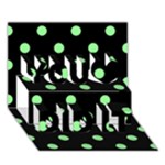 Polka Dots - Light Green on Black You Did It 3D Greeting Card (7x5)