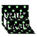 Polka Dots - Light Green on Black You Rock 3D Greeting Card (7x5)