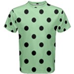 Polka Dots - Black on Celadon Green Men s Cotton Tee