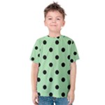 Polka Dots - Black on Celadon Green Kid s Cotton Tee