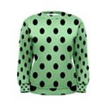 Polka Dots - Black on Celadon Green Women s Sweatshirt