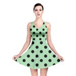 Polka Dots - Black on Celadon Green Reversible Skater Dress
