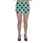 Polka Dots - Black on Celadon Green Skinny Shorts
