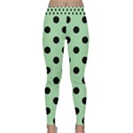 Polka Dots - Black on Celadon Green Yoga Leggings