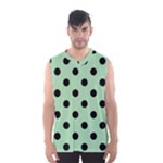 Polka Dots - Black on Celadon Green Men s Basketball Tank Top