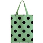 Polka Dots - Black on Celadon Green Zipper Classic Tote Bag