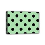 Polka Dots - Black on Celadon Green Mini Canvas 6  x 4  (Stretched)