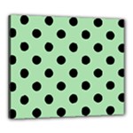 Polka Dots - Black on Celadon Green Canvas 24  x 20  (Stretched)