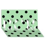 Polka Dots - Black on Celadon Green MOM 3D Greeting Card (8x4)