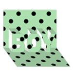 Polka Dots - Black on Celadon Green BOY 3D Greeting Card (7x5)