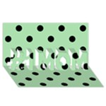 Polka Dots - Black on Celadon Green #1 MOM 3D Greeting Cards (8x4)