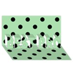 Polka Dots - Black on Celadon Green BEST BRO 3D Greeting Card (8x4)
