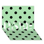 Polka Dots - Black on Celadon Green HOPE 3D Greeting Card (7x5)