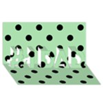Polka Dots - Black on Celadon Green #1 DAD 3D Greeting Card (8x4)