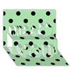 Polka Dots - Black on Celadon Green Miss You 3D Greeting Card (7x5)