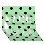 Polka Dots - Black on Celadon Green TAKE CARE 3D Greeting Card (7x5)