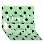 Polka Dots - Black on Celadon Green Get Well 3D Greeting Card (7x5)
