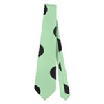 Polka Dots - Black on Celadon Green Necktie (Two Side)