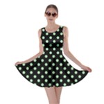 Polka Dots - Celadon Green on Black Skater Dress