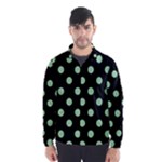 Polka Dots - Celadon Green on Black Wind Breaker (Men)