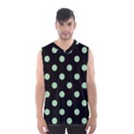 Polka Dots - Celadon Green on Black Men s Basketball Tank Top