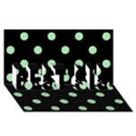 Polka Dots - Celadon Green on Black BEST SIS 3D Greeting Card (8x4)