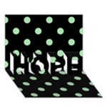 Polka Dots - Celadon Green on Black HOPE 3D Greeting Card (7x5)