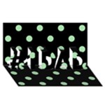 Polka Dots - Celadon Green on Black #1 DAD 3D Greeting Card (8x4)