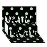 Polka Dots - Celadon Green on Black You Rock 3D Greeting Card (7x5)