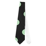 Polka Dots - Celadon Green on Black Necktie (One Side)
