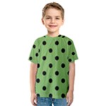 Polka Dots - Black on Dollar Bill Green Kid s Sport Mesh Tee