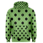 Polka Dots - Black on Dollar Bill Green Men s Pullover Hoodie
