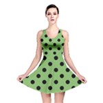 Polka Dots - Black on Dollar Bill Green Reversible Skater Dress