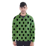 Polka Dots - Black on Dollar Bill Green Wind Breaker (Men)