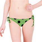 Polka Dots - Black on Dollar Bill Green Bikini Bottom