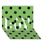 Polka Dots - Black on Dollar Bill Green BOY 3D Greeting Card (7x5)
