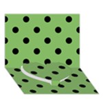 Polka Dots - Black on Dollar Bill Green Heart Bottom 3D Greeting Card (7x5)