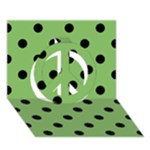 Polka Dots - Black on Dollar Bill Green Peace Sign 3D Greeting Card (7x5)