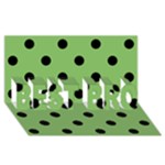Polka Dots - Black on Dollar Bill Green BEST BRO 3D Greeting Card (8x4)