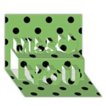 Polka Dots - Black on Dollar Bill Green Miss You 3D Greeting Card (7x5)