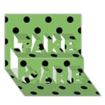 Polka Dots - Black on Dollar Bill Green TAKE CARE 3D Greeting Card (7x5)