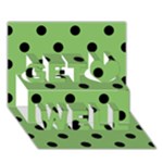 Polka Dots - Black on Dollar Bill Green Get Well 3D Greeting Card (7x5)